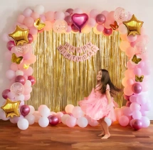 birthday Dazzling Pink and Yellow Baby Girl Birthday Decor
